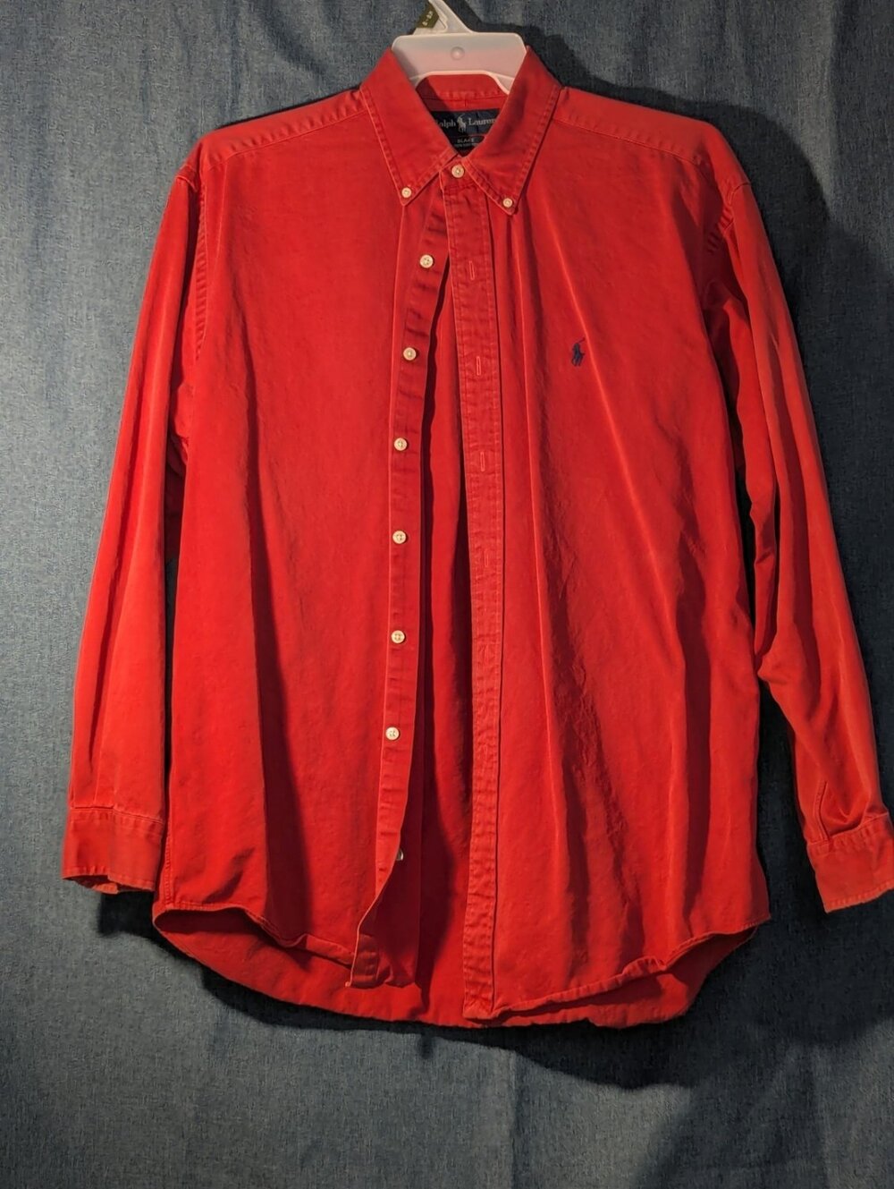 Vintage 90s Polo Ralph Lauren Blake Shirt Red | Men's L | Classic Fit Pony Logo